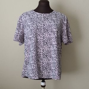 Draper's & Damon's Pink Velour Animal Print Top XL